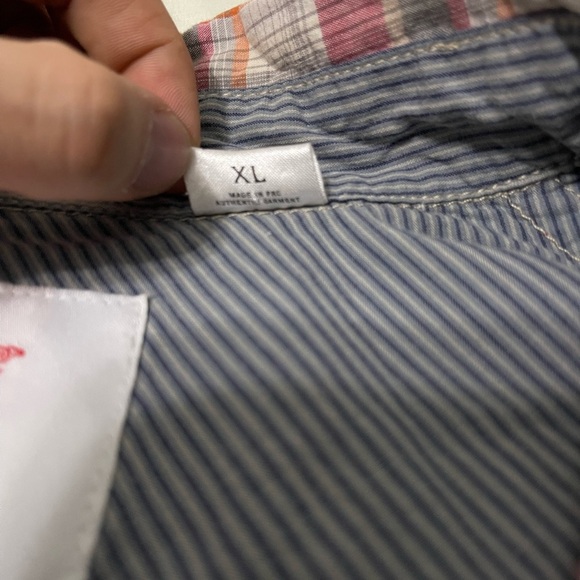 Christian Audigier Shirt Mens XL Red White Plaid Button Up Designer Pockets - Picture 5 of 5